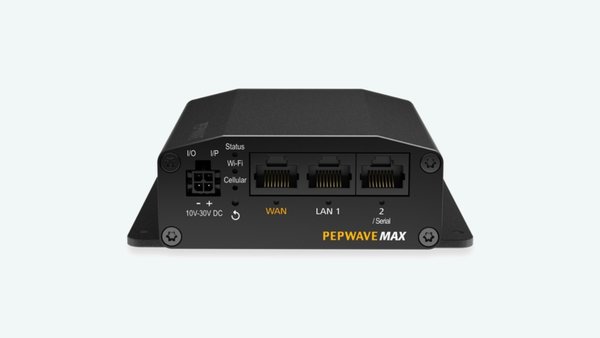 A photograph of the Peplink MAX BR1 router, taken against a white background