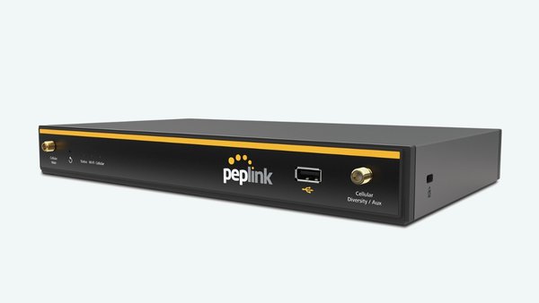A side-on photograph of the Peplink Balance 20X router