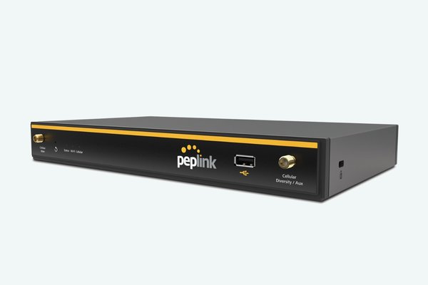 A side-on photograph of the Peplink Balance 20X router