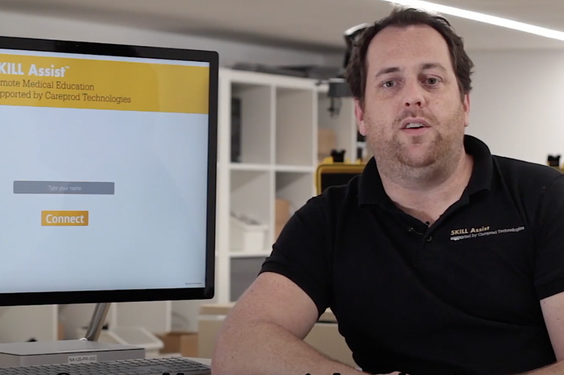 A still from a video featuring Loic Lalet CTO Careprod